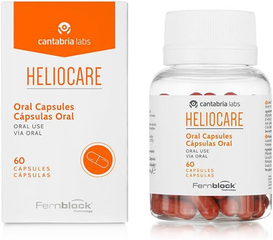 Heliocare Oral Capsules (60 Capsules) Sun Protection Supplements | Extra Protective Skin Care Boost - Prolong Suntan and Prevent Photoageing | Protects Against UVA, UVB, Visible and Infrared Hazards