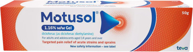 Motusol 1.16% w/w Gel 50g - Targeted Pain Relief of Joints & Muscles in Acute strains & sprains