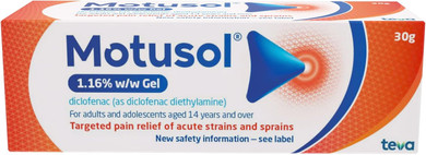 Motusol 1.16% w/w Gel 30g  Targeted Pain Relief of Joints & Muscles in Acute strains & sprains