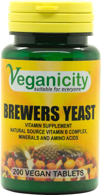 Veganicity Brewers Yeast 300mg : Vitamin B supplement : 200 tablets