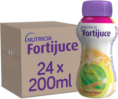 Fortijuce Nutritional Juice Drink Supplement, Tropical Flavour, 200ml, Pack of 24 Bottles