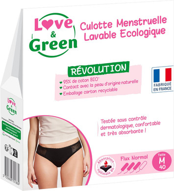 LG Menstrual Panties Washable Ecological Size M Normal Flow Black