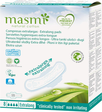 MASMI Natural Cotton Organic Sanitary Towels Ultra Extra Long 140 g