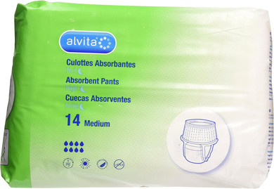 Alvita Incontinence Absorbent Pants Medium Night - Pack of 14