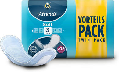 Attends Soft 3 extra Hygiene-Einlagen bei leichter Blasenschwäche, 80 pcs. Insoles