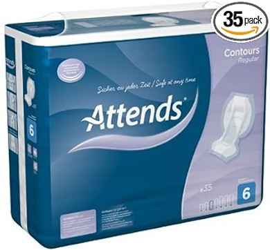 Attends Contour 6 - Large Shaped Pads - Pack of 35 (AT6) [Personal Care] by Attends
