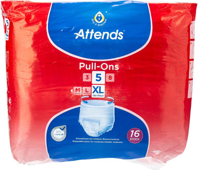 Attends Pull-Ons 5 X Large (2100ml) 16 Pack Incontinence Protection