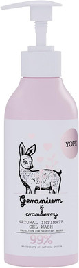 YOPE Natural Intimate Gel wash Geranium and Cranberry