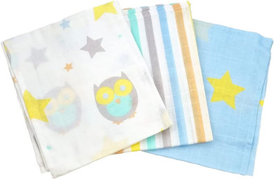 Beaming Baby 100% Organic Cotton Muslin Squares for Babies. Extra Absorbent, Pure, Soft, Breathable Baby Muslin Cloths 60x60cm. Baby Essentials, Burp Cloths, Face Cloths, Wash Cloths