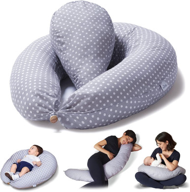 Niimo XXL Pregnancy Pillow & Nursing Pillow - 2-in-1 Design with a 100% Cotton Cover, Machine-Washable, Jungle (200 x 70 cm)