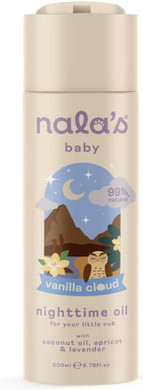 Nala's Baby Nighttime Oil Vanilla Cloud | Award-winning |99% Natural | Paediatrician-approved | Shea Butter, Cocoa Butter and Camomile | Vegan | 400ml | Nalas Baby