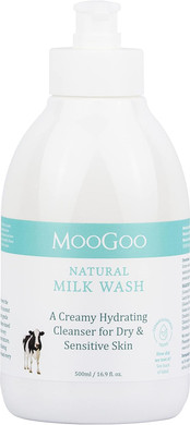 MooGoo Milk Wash - Natural Creamy Body Wash & Cleanser, Soap-free, SLS-Free. For Dry, Sensitive Skin, 500ml / 16.9 fl. oz