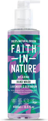 Faith In Nature Natural Lavender and Geranium Liquid Hand Wash, Relaxing, Vegan and Cruelty Free, No SLS or Parabens, 400 ml