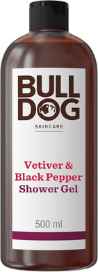 Bulldog Skincare Vetiver & Black Pepper Shower Gel for Men, Natural, Refreshing Men's Shower Gel, 500 ml