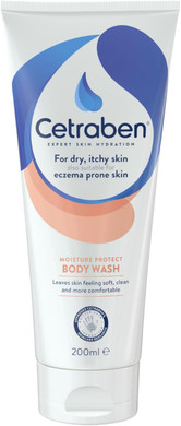 Cetraben Moisture Protect Body Wash, Gentle and Non-Drying Formula, Locks in Moisture, Leaves Skin Soft, Clean and More Comfortable, Avoid Irritation, For Use in the Shower or Bath, 1 x 200ml