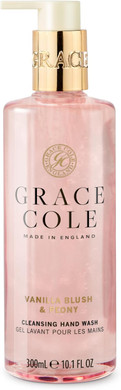 Grace Cole Vanilla Blush & Peony Hand Wash 300ml - Moisturising Liquid Soap Essential Oils - Vegan and Cruelty Free, No SLS or Parabens - Made In England