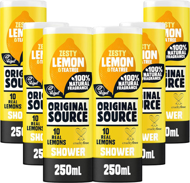 Original Source Sea Salt and Samphire Vegan Shower Gel, 100 Percent Natural Fragrance, Vegan, Cruelty Free, Paraben Free, Bulk Buy, Pack of 6 x 250 ml