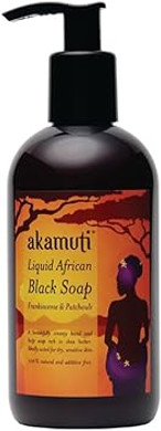 Akamuti Liquid African Black Soap 250ml with frankincense and patchouli