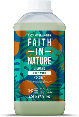Faith In Nature Natural Dragon Fruit Body Wash, Rejuvenating Shower Gel, Vegan & Cruelty Free, No SLS or Parabens, 2.5L Refill