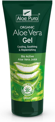 Aloe Pura Organic Aloe Vera Gel with Tea Tree, Natural, Vegan, Cruelty Free, Paraben & SLS Free, Cooling, Purifying, 200 ml