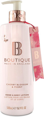 Boutique Cherry Blossom & Peony Fragrance Hand & Body Lotion 500ml  Vegan Body Moisturiser with Essential Oils, Made in England  Lightly Scented Refreshing Hand & Body Care
