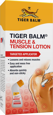 Tiger Balm Muscle and Tension Lotion with Targeted Applicator, 80 ml