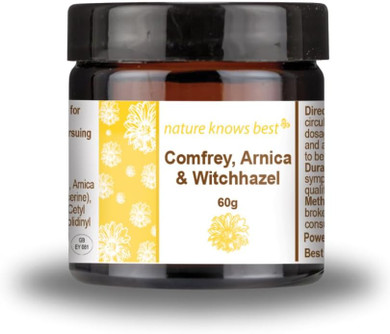 Nature Knows Best - Comfrey, Arnica, Witch Hazel and Vitamin E Balm | 60g of Premium Muscle Balm with Comfrey, Arnica, Witch Hazel and Vitamin E