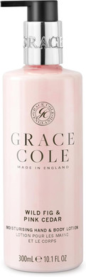 Grace Cole White Nectarine & Pear Fragrance Cleansing Hand & Body Lotion 300ml - Essential Oils - Vegan and Cruelty Free, No SLS or Parabens - Made In England