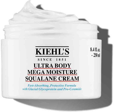 Kiehl's Ultra Body Mega Moisture Squalane Cream, Moisturising Body Lotion, Made with Glacial Glycoprotein, 250ml
