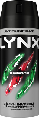 Lynx Africa Antiperspirant Deodorant Spray 72-hour protection against odour and wetness no-fuss aerosol for all-day freshness 150 ml