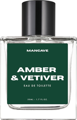 ManCave Amber & Vetiver Men's EDT 50ml, Warm Earthy Men Cologne, Men Fragrance, Aftershave, Perfume for him, natural Fragrance, long lasting scent, Perfect present