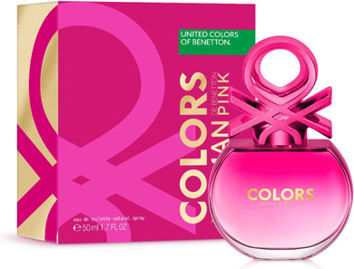 Benetton - Pink from United Colors, Eau de Toilette for Women - Long Lasting - Femenine, Sweet and Charming Fragance - Floral, Fruity and Vanilla Notes - Ideal for Day Wear - 50 ml