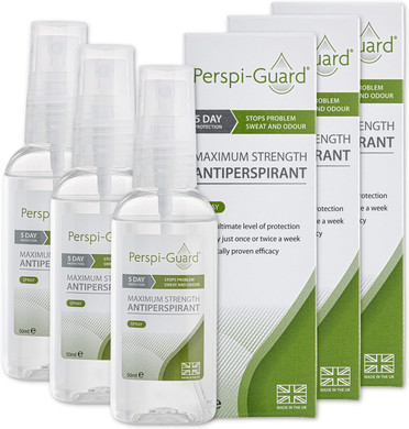 Perspi-Guard Maximum Strength Antiperspirant Spray 50 ml, 3-Pack, Strong Deodorant for Excessive Sweating & Hyperhidrosis, Anti Sweat Spray, Unscented
