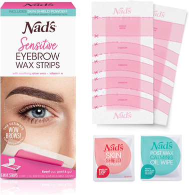 Nad's Eyebrow Wax Strips - Facial Hair Removal for Women - Brow Wax Kit, Eyebrow Shapers