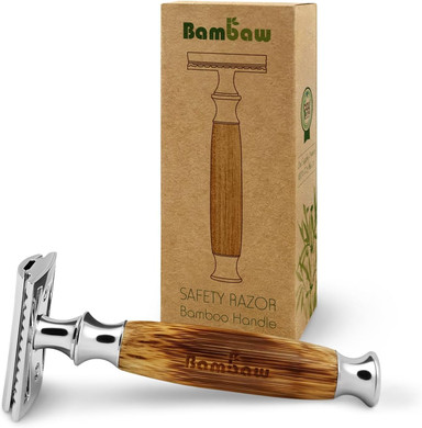 Bambaw Double Edge Safety Razor | Bamboo Razors | Classic Style | Bamboo & Stainless Steel | Unisex Adult
