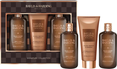 Baylis & Harding Black Pepper & Ginseng Men's Luxury Bathing Trio Gift Set - Vegan Friendly