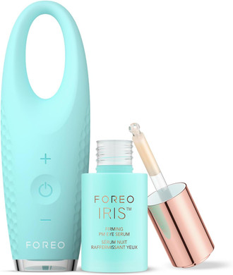 FOREO Eye Candy IRIS 2 Bundle - Lymphatic Drainage Eye Massager + FOREO IRIS Firming PM Serum, 15 ml - Dark Circle & Puffiness Reducer - Anti-Wrinkle Treatment
