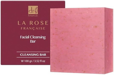 Dr Botanicals La Rose Française Facial Cleansing Bar | Luxurious Skincare Energizing Exfoliation for Fresh, Hydrated Skin | Gentle Exfoliation Reveals Smooth Skin (Pack of 1 (100g x 1))