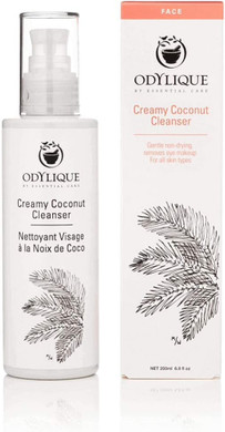 Odylique - Organic Cleanser Sensitive Skin 200ml - Creamy Coconut Cleanser  With Soothing Rose & Detoxifying Lemon - Natural Cleanser Face