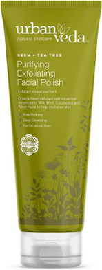 Urban Veda Purifying Exfoliating Facial Polish| Gentle Face Scrub For Women and Men | Oily skin cleanser | Acne Scar Treatment |Neem & Tea Tree |Face Care | Pore Cleaner for Blackhead Removal | 125 ML