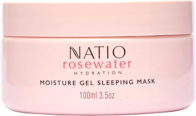Natio Australia Rosewater Hydration Moisture Gel Sleeping Mask, 100 g - Nighttime Rosewater Face Cream - Face Moisturiser for Overnight Hydration