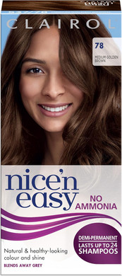 Clairol Nice 'N Easy No Ammonia Lasting Hair Colour 78, Medium Gold Brown