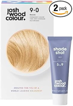 Josh Wood Permanent Colour 8.0 and Champagne Shade Shot 6.5 to 9 Bundle- Striking Permanent Colour with Shine Complex, 100% Grey Coverage, Ammonia Free, Kind to Hair Ingredients