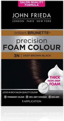 John Frieda Precision Foam Colour 4N, Salon-Finish Dark Natural Brown Hair Dye, Dark Brown Permanent Hair Colour, 100% Grey Coverage (Pack of 2)