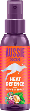 Aussie SOS Heat Defence Leave In Spray 100ml to Detangle and Protect Against Heat While Keeping Hair Hydrated for 100 Hours. Infused with Australian Superfoods. Vegan Formula
