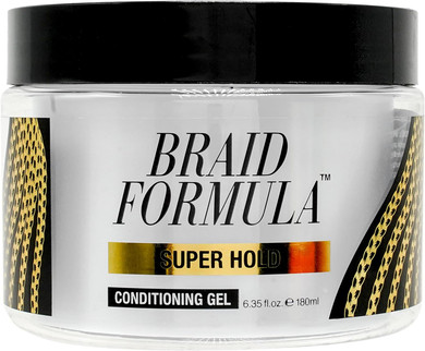 Braid Formula Conditioning Gel, Super Hold, 3.53 Oz | Great for Braiding, Twisting, Edges, No Residue, No Flaking, Strong Hold, High Shine, Smoothing with Clean, No Build-up