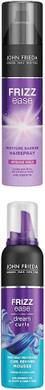 John Frieda Frizz Ease Moisture Barrier Firm Hold Hairspray & Curl Reviver Mousse with Heat Protection: 250ml,200ml