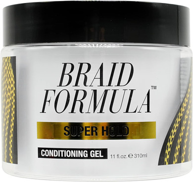 Braid Formula Conditioning Gel, Super Hold, 310ml | Great for Braiding, Twisting, Edges, No Residue, No Flaking, Strong Hold, High Shine, Smoothing with Clean, No Build-up