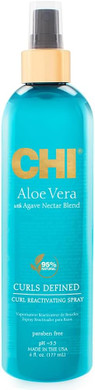 CHI Aloe Vera Curl Reactivating Hair Spray, 177 ml White