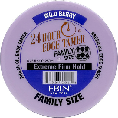 EBIN NEW YORK 24 Hour Edge Tamer Refresh  Extreme Firm Hold, 8.25 Oz, Wild Berry  No Flaking, No White Residue, Shine and Smooth with Argan Oil & Castor Oil